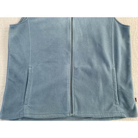 Wms Woolrich Sz L Horizon Blue Full Zip Sleeveless Pockets Golf Vest - Picture 5 of 9